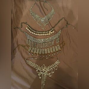 Elegant Gold and Silver Women's Necklace Set